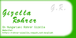 gizella rohrer business card